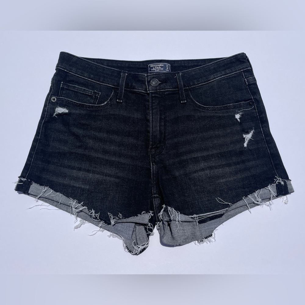 Abercrombie Black / Dark Wash Jean Shorts - Size 27 / 4